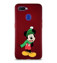 Oppo AX7 Soft Premier Kapak Mickey Mouse-G Tasarımlı Silikon Kılıf - Mürdüm (Şeffaf)