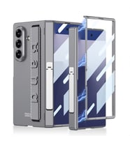 Galaxy Z Fold 7 Kılıf Zore Kıpta KPT-01 Standlı Kapak (Gri)