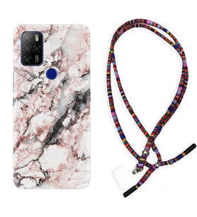 Omix X300 X500 X400 X600 X700 Kılıf Boyun Asklı Rasta Silikon Colorfull Marble 2 1389