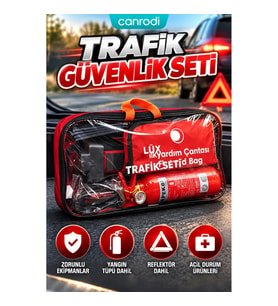 Araç İçi Trafik Güvenlik Seti – Yangın Tüpü, Reflektör ve Acil Durum Ekipmanları