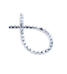 Hematit Doğal Taş Gümüş Özel Kesim 8x8mm Dizi