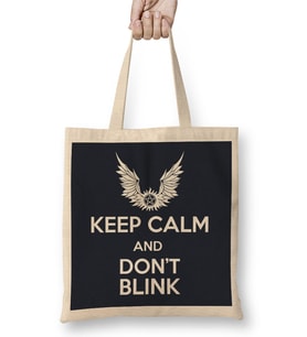Keep Calm And Don't Blink Doctor Who Bez Çanta Uzun Saplı