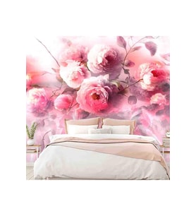 Dreamwall Gül Desenli Silinebilir Sağlıklı Tekstil Duvar Kağıdı (Pembe)