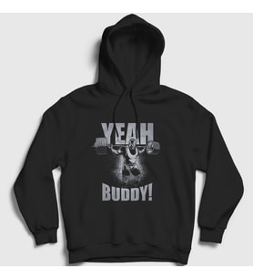 Presmono Unisex Siyah Yeah Buddy Gym Spor Ronnie Coleman Kapüşonlu Sweatshirt 363847tt