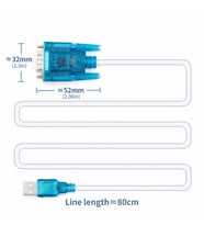 Kablolu Usb to Rs232 Çevirici CH340 Erkek DB91 Mbps Com Port
