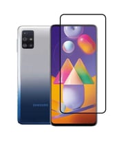 Samsung Galaxy M51 Uyumlu Zore Kenarları Kırılmaya Dayanıklı Cam Ekran Koruyucu (Siyah)