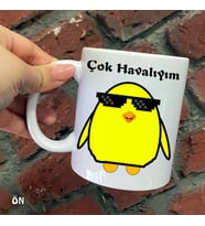 Size Özel Bizim Sevimli Havalı Civciv Seramik Baskılı Kupa Bardaklar