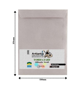 Torba Zarf 13x17 Cm Kraft 90 Gr Silikonlu 100'lü 1 Paket Artlantis 130*170 Mm Torba Zarf Kraft 100 lü 1 Paket (Renksiz)