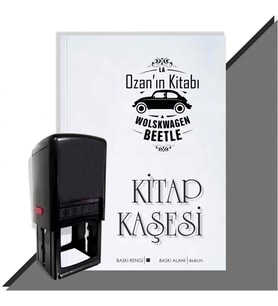 Kişiye Özel Klasik otomobil Wolskwagen  Otomatik Kitap Kaşesi (Siyah)