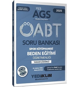 2025 MEB AGS ÖABT Beden Eğitimi Öğretmenliği Tamamı Çözümlü Soru Bankası Yediiklim Yayınları