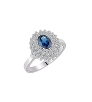 Klasik Anturaj Oval Safir Yüzük