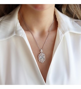 Okyanusun Kalbi Baget Sky Diamond Gümüş Kolye