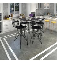 Knsz masa sandalye takımı hem105zengin grisyh 130*070 4 sandalye syhsyh kolçaklı