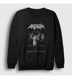 Presmono Unisex Siyah Living Anthrax Sweatshirt 10290tt