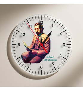Saeta Mir Celadet Ali Bedirxan - Mir Celadet Ali Bedirhan Resimli Duvar Saati (Krem)