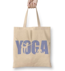 Yoga Logo Bez Çanta Uzun Saplı