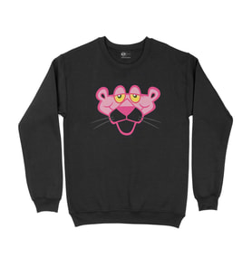Yorgun Pembe Panter Siyah Sweatshirt