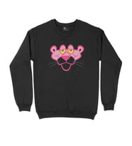 Yorgun Pembe Panter Siyah Sweatshirt