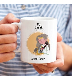 Kişiye Özel Başak Burcu Erkeğe Hediye Kupa Bardak