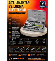 40 Parça Cırcır Lokma Anahtar Seti Profesyonel Kullanım
