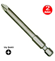 İzeltaş Bits Uç Yıldız Matkap Vidalama Ucu Pz2 x 100 mm - 2 Adet