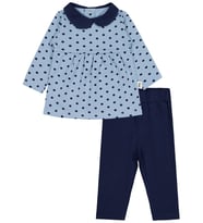 Civil Baby Yakalı Puan Baskılı 6-18 Ay Takım - Lacivert