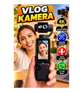 Kompakt 4K Vlog Kamera 2.0 IPS Ekranlı Otomatik Odaklama Stereo Ses Kayıt Özellikli