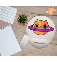 Kişiye Özel Satürn Desenli Mousepad Bilek Destekli