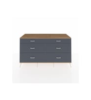Kronos Konsol 6 Çekmeceli  176x59x99 Aytaşı-Çam/Antrasit