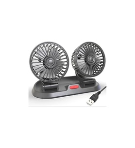 Ally F410 Usb Çift Başlıklı Araç Fanı Oto Vantilatör Fan 10w 2 Kademe Hız ayarı