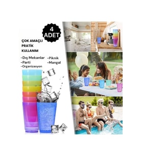 Mithra Life 4 Adet 250 ML Kırılmaz Parti Piknik Bardağı MIT1109 (Çok Renkli)