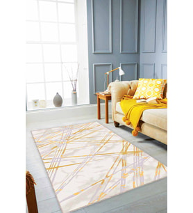 Sarı Spor Kaymaz Tabanlı Makinede Yıkanabilir Halı NT006 - 100 x 160 cm