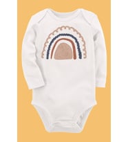 Organik Baskılı Pamuklu Unisex Bebek Body UZUNE255