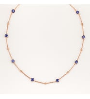 Toplu Kolye Roz Gümüş Kolye Nazar Boncuklu Kolye Uc-563 (Rose)