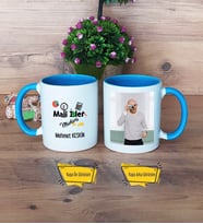 Mali İşler Müdürü Kupa Bardak Mavi Fotoğraflı