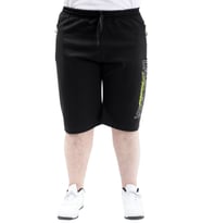 Mode XL Büyük Beden Erkek Kapri Şort Baskılı CALIFORNIA 24503 Siyah