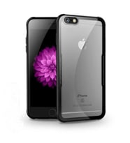 iPhone 6 Kılıf Kenarları Silikon Arka Kısım Temperli Cam Craft Kılıf (Siyah)