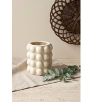 Bubble Seramik Vazo 10.5x9 cm - Baloncuklu Makyaj Fırçalığı Ve Masa Üstü Kalemlik Organizer