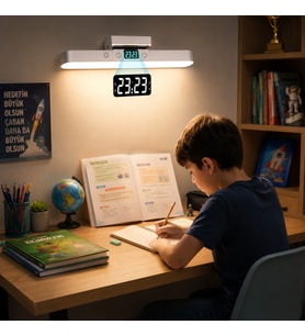 TechTic Manyetik Şarj Edilebilir LED Masa Lambası USB Dokunmatik Kısılabilir Saatli Gece Lambası