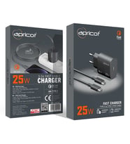 Şarj Adaptörü Kablolu Type-C To Type-C 25W Siyah