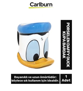 Özel Tasarım Dekoratif Şık Hediyelik Porselen Daffy Duck Kupa Bardak 13*13 Cm