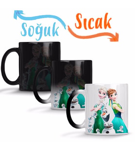 Elsa Frozen Fever Anna Olaf Sihirli Kupa Bardak Porselen