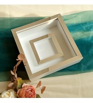 25x25 Cm Beyaz-Gümüş Fotoğraf Bölümlü Anı Çerçevesi! İsimsiz Ledsiz! Gül Saklama Kutusu