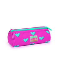 Coral High Kids Neon Pembe Su Yeşili Kalp Desenli Üç Bölmeli Kalem Çantası 22317