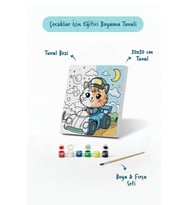 Sevimli Yarışçı Boyama Tuvali – Şövalesiz Boya Seti 20x20