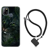 INFINIX Smart 4 5 6 Zero 8 S5 Pro Kılıf Boyun Askılı Silikon Flowers Cat 1345