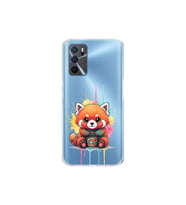 Oppo A16 ile Uyumlu Splash Tilki Tasarımlı Şeffaf Silikon Kılıf