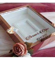 30x40 Cm Ledli Rose Pleksi Kaplı Fotoğraf Bölümlü Tasarım Gül Kutusu Anı Çerçevesi! Ayna Çerçeve!(Fotoğraf Hediye)