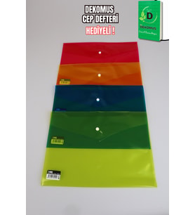 x Dekomus Rainbow Sort Collection 5 Adet Çıtçıt Dosya "Dekomus Cep Defteri Hediyeli"