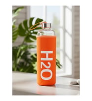 H2O Kılıflı Pastel Renk Cam Matara 1000 ML